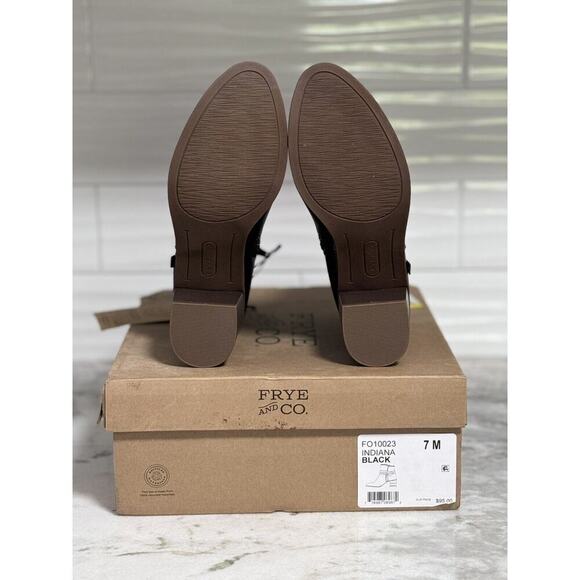 Frye Women’s Black Ankle Boots Size 7 M Indiana Black - Picture 8 of 11